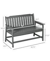 Simplie Fun Outdoor Bench, 2-Person Park Style Garden Bench with All