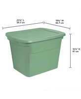 Sterilite 18 Gallon Stackable Storage Tote with Handles, Crisp Green (8 Pack