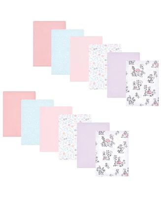Hudson Baby Infant Girl Flannel Burp Cloth 12pk, Sweet Roses, One