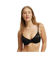 Cotton On Women's Holly Lace Lightly Lined Bra