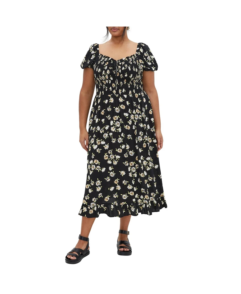 City Chic Plus Emie Print Midi Dress