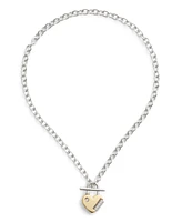 Coach Faux Stone Signature Heart Padlock Pendant Necklace - Two