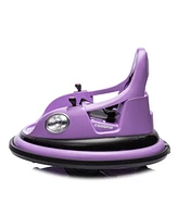 12V ride on bumper car for kids, electric car for kids,1.5-5 Years Old, W/Remote Control, Led Lights, Bluetooth & 360 Degree Spin, Vehicle body with a