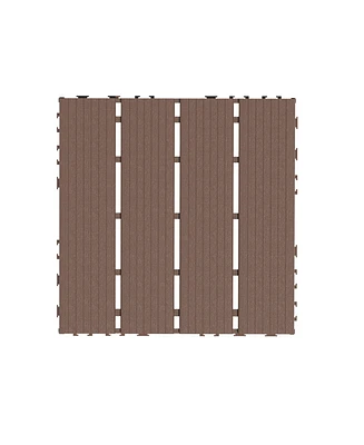 Simplie Fun Plastic Interlocking Deck Tiles,44 Pack Patio Deck Tiles,12" x12" Square Waterproof Outdoor All Weather Use, Patio Decking Tiles for Pools