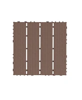 Streamdale Furniture Plastic Interlocking Deck Tiles,44 Pack Patio Deck Tiles,12" x12" Square Waterproof Outdoor All Weather Use, Patio Decking Tiles