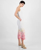 Charter Club Women's Embroidered 100% Linen Cropped Pants, Exclusively at Macy's