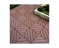 Simplie Fun 44 Pack Plastic Interlocking Deck Tiles(Brown)