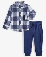 First Impressions Baby Boys Collared Shirt & Cargo Pants, 2 Piece Set, Exclusively at Macy's