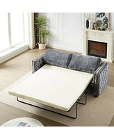 Convertible Sleeper Sofa with Memory Foam Mattress, 3-Seater Full Size Bed Couch for Living Rooms, Designed with Chenille Fabric