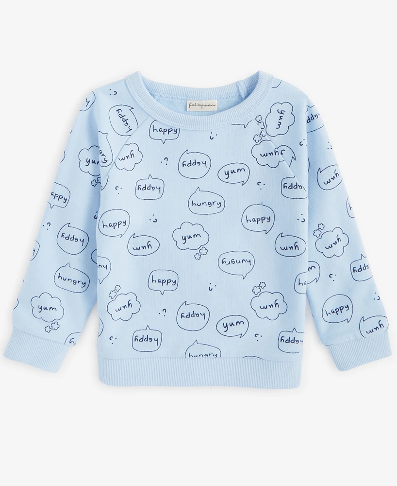 First Impressions Baby Boys Long-Sleeve Word Bubble French Terry Sweatshirt, Exclusively at Macy's