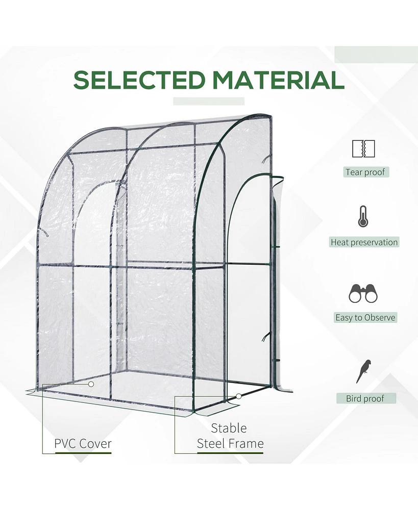 Streamdale Furniture 5' x 4' x 7' Lean-to Greenhouse, Walk