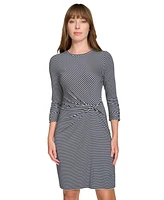 Tommy Hilfiger Women's Striped Twist-Detail Shift Dress