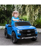 Simplie Fun Ford Ranger Licensed 12V Kids Ride on Truck, Toddler Electric Car with Remote Control, Toy Storage, Spring Suspension, Led Headlights, Mus