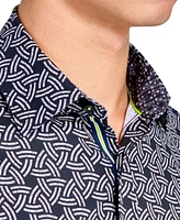 Society of Threads Men's Performance Stretch Circle-Print Shirt