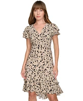 Tommy Hilfiger Women's Floral-Print Ruffled Midi Dress