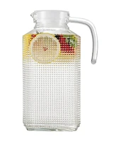 Circleware Frigo Set of 2 Textured Pitchers with Plastic Lid, 63.4 oz.