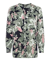 Olsen Women's Long Sleeve Floral Camo Shirt