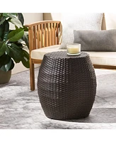 Outdoor Wicker 14.00" Patio Side Table