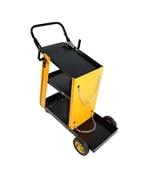 Multi Function 3 tier Welding Cart. gas bottle and accessory storage.Welding Heavy Duty Cart for Tig Mig Welder and Plasma Cutter with Upgrade Handles