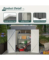 Streamdale Furniture 6'x4' Outdoor Metal Storage Shed for Garden Tools Lockable Door