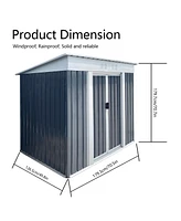 Simplie Fun Outdoor Storage Sheds 6FTx4FT Pent Roof Grey