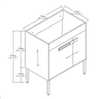 30 Inch Bathroom Vanity, Freestanding Bathroom Vanity or Floating is Optional Conversion, 3018-00330CG-1(Kd-Packing)-Excluding Sink