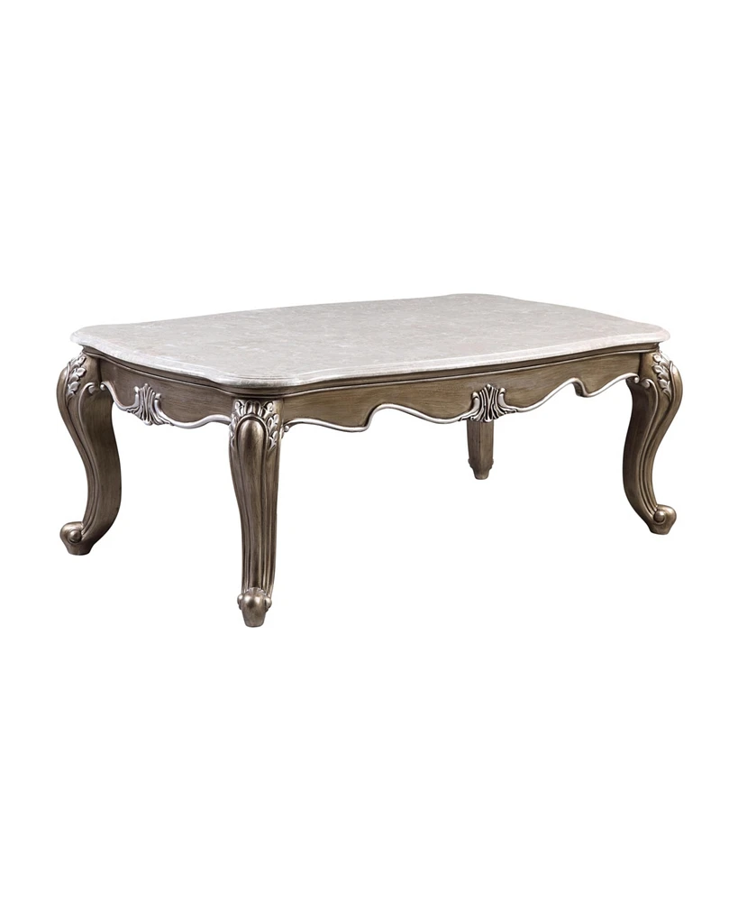 Streamdale Furniture Elozzol Coffee Table in Marble & Antique Bronze Finish