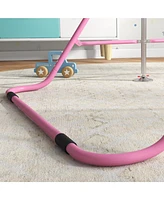 Folding Gymnastics Bar for Kids with Shock Absorption, Adjustable Gymnastics Horizontal Bar, Gymnastics Kip Bar for Home Use, Pink