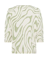 Olsen Cotton Blend Printed Jersey Top