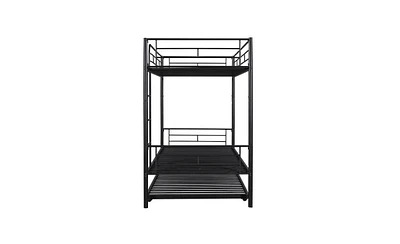 Slickblue Twin-Over-Twin Metal Bunk Bed with Trundle for Kids or Small Spaces