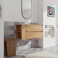 36" Wall Mounting Bathroom Vanity, Soft Close Drawer(Only Vanity, Without Basin)