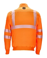 RefrigiWear Big & Tall HiVis Quarter-Zip Sweatshirt - High Visibility Safety Pullover with Reflective Tape