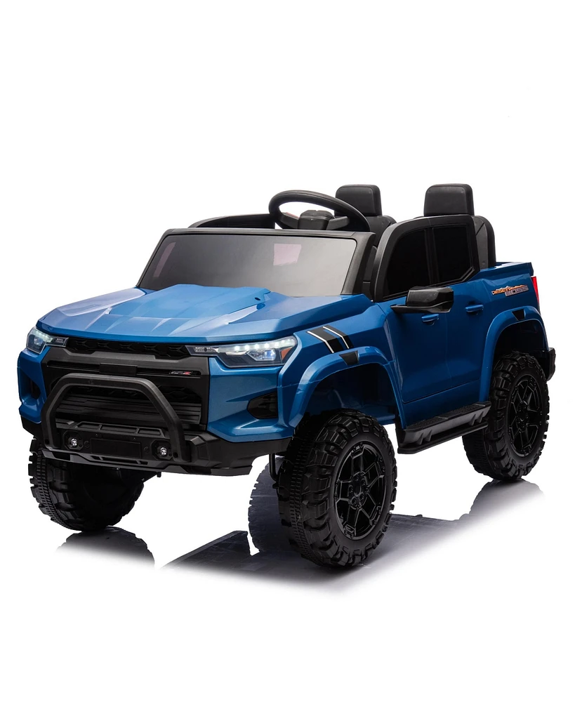 24V10A Two-seater Kids Ride On Electric Pickup, kids ride on toy W/parents remote control,4WD 800W motors, Two Safety belts, High Gate Safety Design,