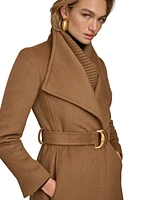 Donna Karan New York Women's Belted Wing-Collar Coat