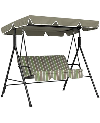 Streamdale Furniture 3-Seat Outdoor Swing Chair with Removable Cushion & Canopy