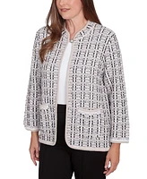 Alfred Dunner Petite Romancing The Stone Textured Knit Jacket