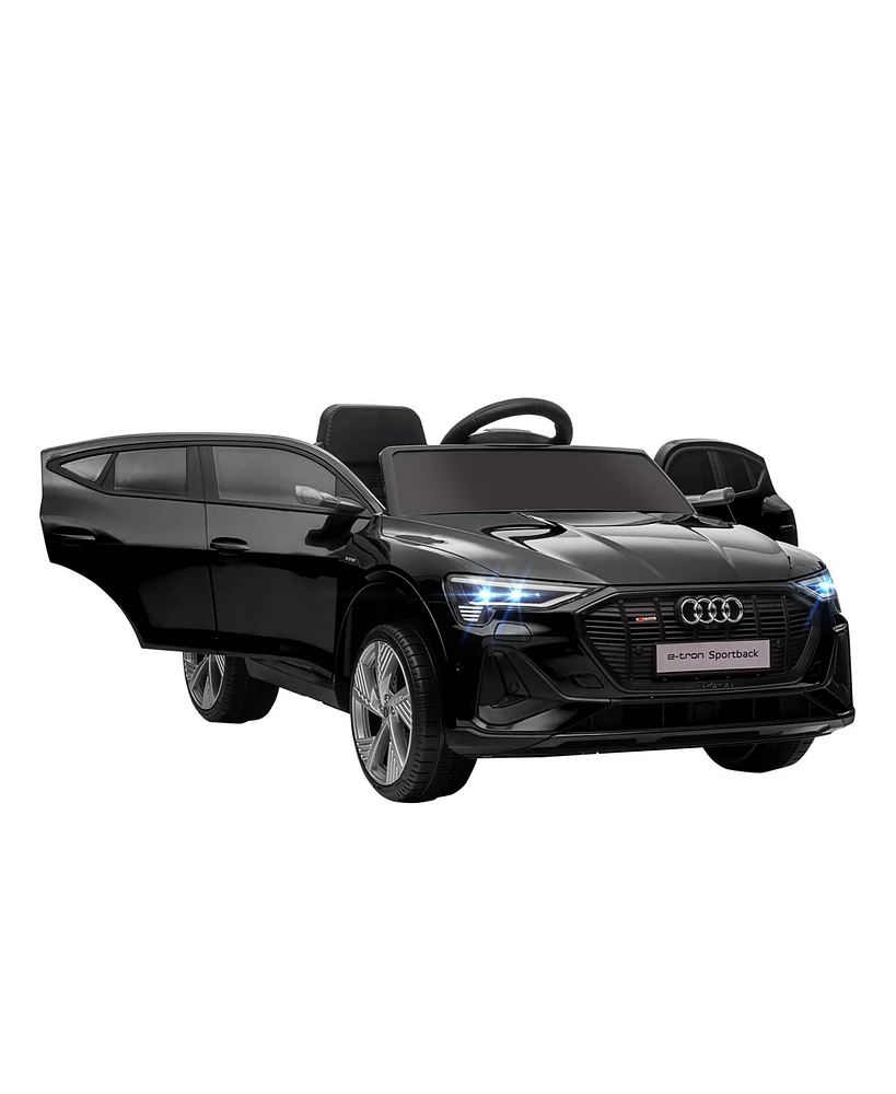 12V Kids Electric Ride On Car, Audi E-tron, Battery Powered Toy with Parent Remote Control, Suspension System, Auxiliary Wheels, Led Lights, Music and