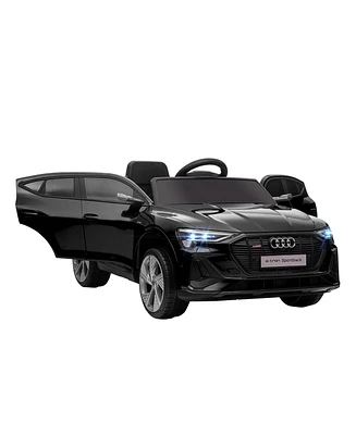 12V Kids Electric Ride On Car, Audi E-tron, Battery Powered Toy with Parent Remote Control, Suspension System, Auxiliary Wheels, Led Lights, Music and