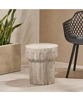 Streamdale Furniture Delphinus Side Table: Modern Concrete Elegance For Outdoor Living