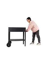 Aveyas Mobile Metal Raised Garden Bed Cart with Legs