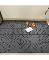 Plastic Interlocking Deck Tiles, 36-Pack, 12" x12" Waterproof Outdoor All Weather Use Patio Tiles with Enhanced Drainage Design, Perfect for