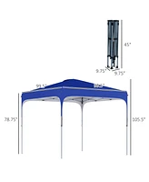 8' x 8' Pop Up Canopy Tent with Wheeled Carry Bag and 4 Sand Bags, Instant Sun Shelter, Tents for Parties, Height Adjustable, for Outdoor, Garden, Pat