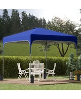 8' x 8' Pop Up Canopy Tent with Wheeled Carry Bag and 4 Sand Bags, Instant Sun Shelter, Tents for Parties, Height Adjustable, for Outdoor, Garden, Pat