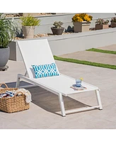 Simplie Fun Myers Adjustable Mesh Chaise Lounge For Poolside And Patio Comfort