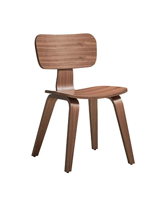 Simplie Fun Casson Side Chair (Set-2), Walnut Finish