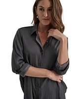 Dkny Jeans Women's Collared Long-Sleeve Blouse