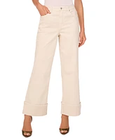 1.state Women's Denim Roll-Cuff Wide-Leg Jeans