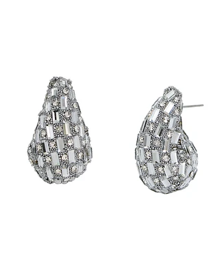 Steve Madden Faux Stone Baguette Teardrop Earrings