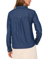 1.state Women's Button-Front Cotton Denim Shirt