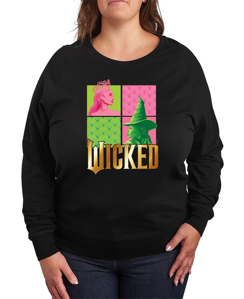 Hybrid Apparel Plus Wicked Elphaba Glinda Graphic Pullover T-Shirt